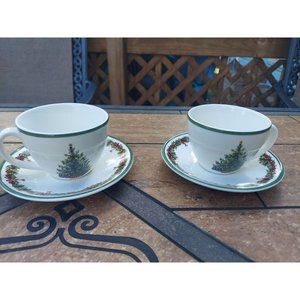 2 Christopher Radko Traditions Holiday Celebrations Cups & Saucers